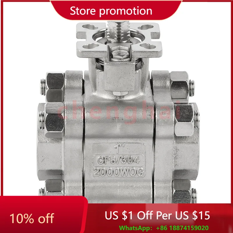 

Stainless Steel 304/316 3PC Ball Valve with Mounting Pad 2000wog