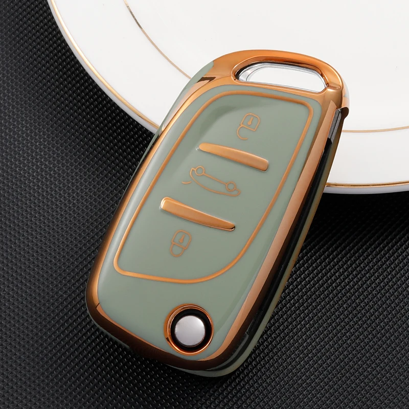 Soft TPU Remote Key Cover Case Shell Fob for Peugeot Citroen C1 C2 C3 C4 C5 DS3 DS4 DS5 DS6 Car Styling Accessories Keychain