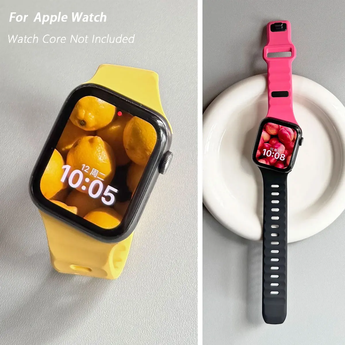 Unregelmäßiges Silikonarmband für Apple Watch Band Ultra 49mm 40mm 41mm 44mm 45mm 46mm Correa Armband iWatch Serie 11 10 9 8 7 6 SE