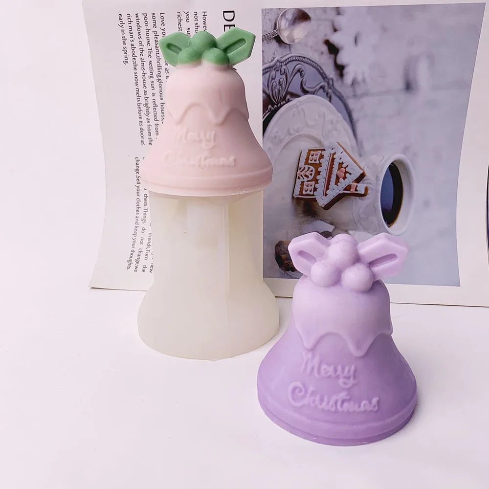 

Christmas Candle Silicone Mold DIY Christmas Bell Candle Plaster Ornament Mould