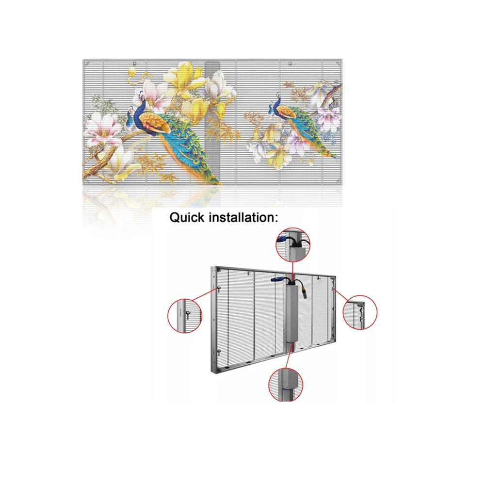 High Brightness Transparent Screen Display P3.9 Glass Window Video Wall Flexible Panel LED Screen
