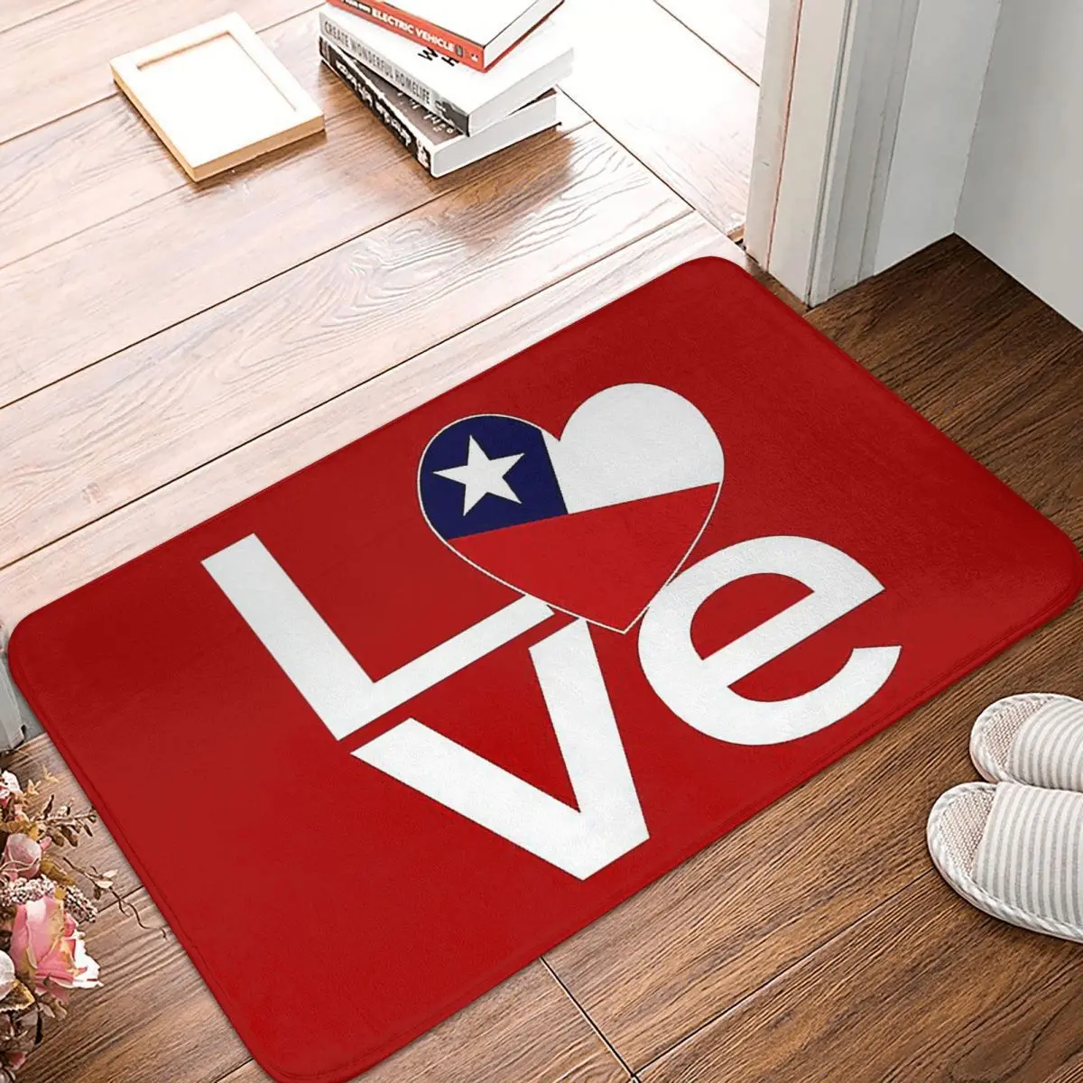 Chilean Flag White Red Chile Love Anti-slip Doormat Floor Mat Carpet Rug for Kitchen Entrance Bathroom Living room Footpad Mats