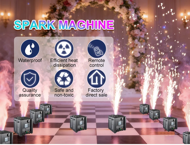 White Cold Spark Machine, Electronic Artificial Flame Spray Equipment for Indoor Stage Magic Special Effects