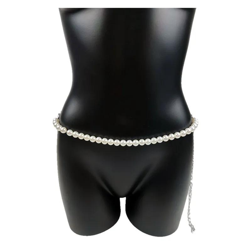 Peal Waist Chain Body Chain Top Body Jewelry for Women Fashion Cross Chest Chain Bikini Sexy Bra Dress Bead Festival Accessories - view 3