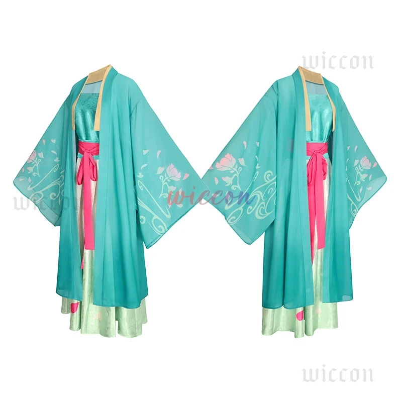 Maomao คอสเพลย์ชุดวิกผม Apothecary ไดอารี่โบราณ Hanfu สีเขียวชุด Headwear ต่างหูผู้หญิง Convention ชุด