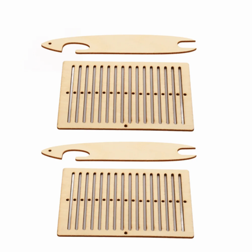 4pcs Wood Weaving Loom Kit Quick Weave Design Tapestry Comb Included Rigid Heddle Loom Weaving Shuttle Tools For Beginners