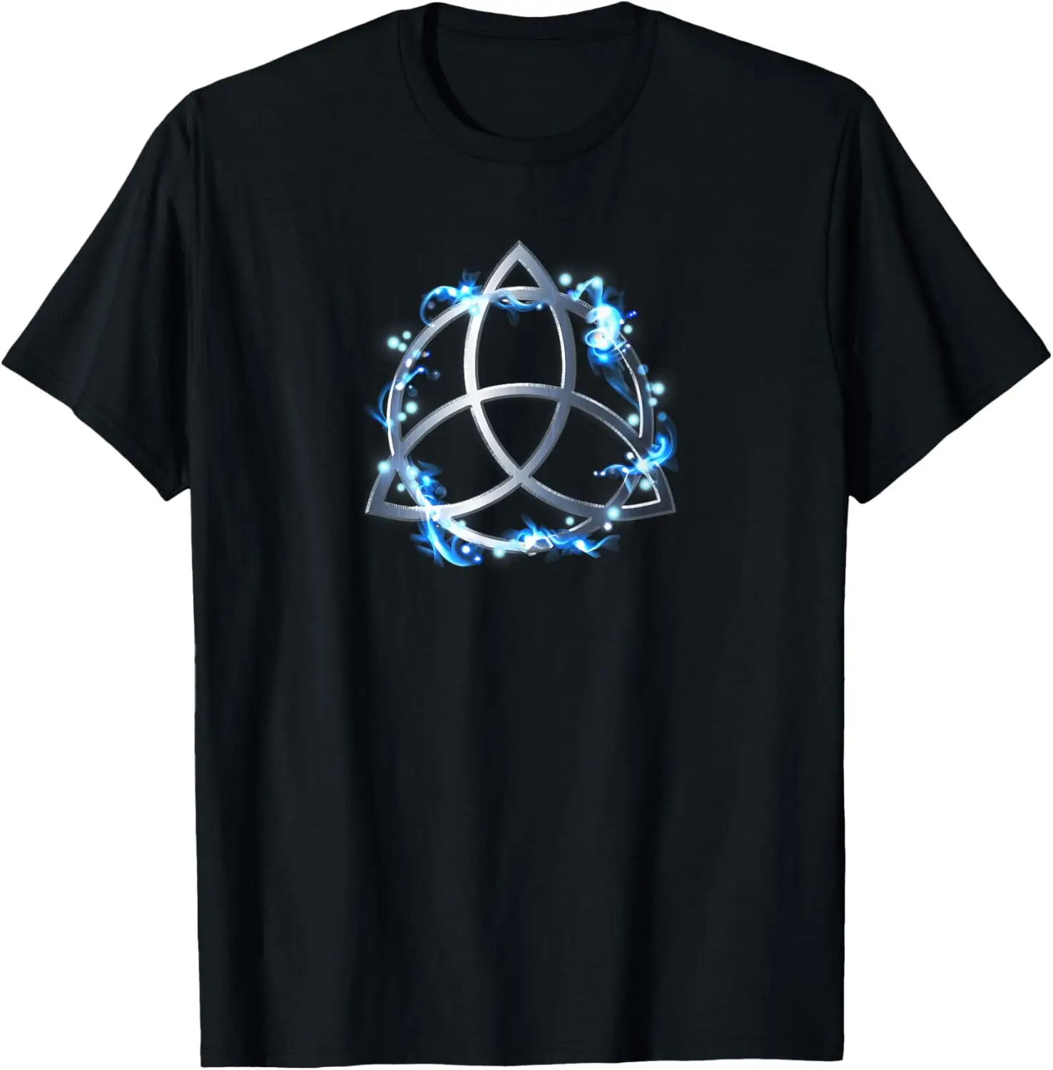 

Silver Triquetra with Blue Orbs T-Shirt
