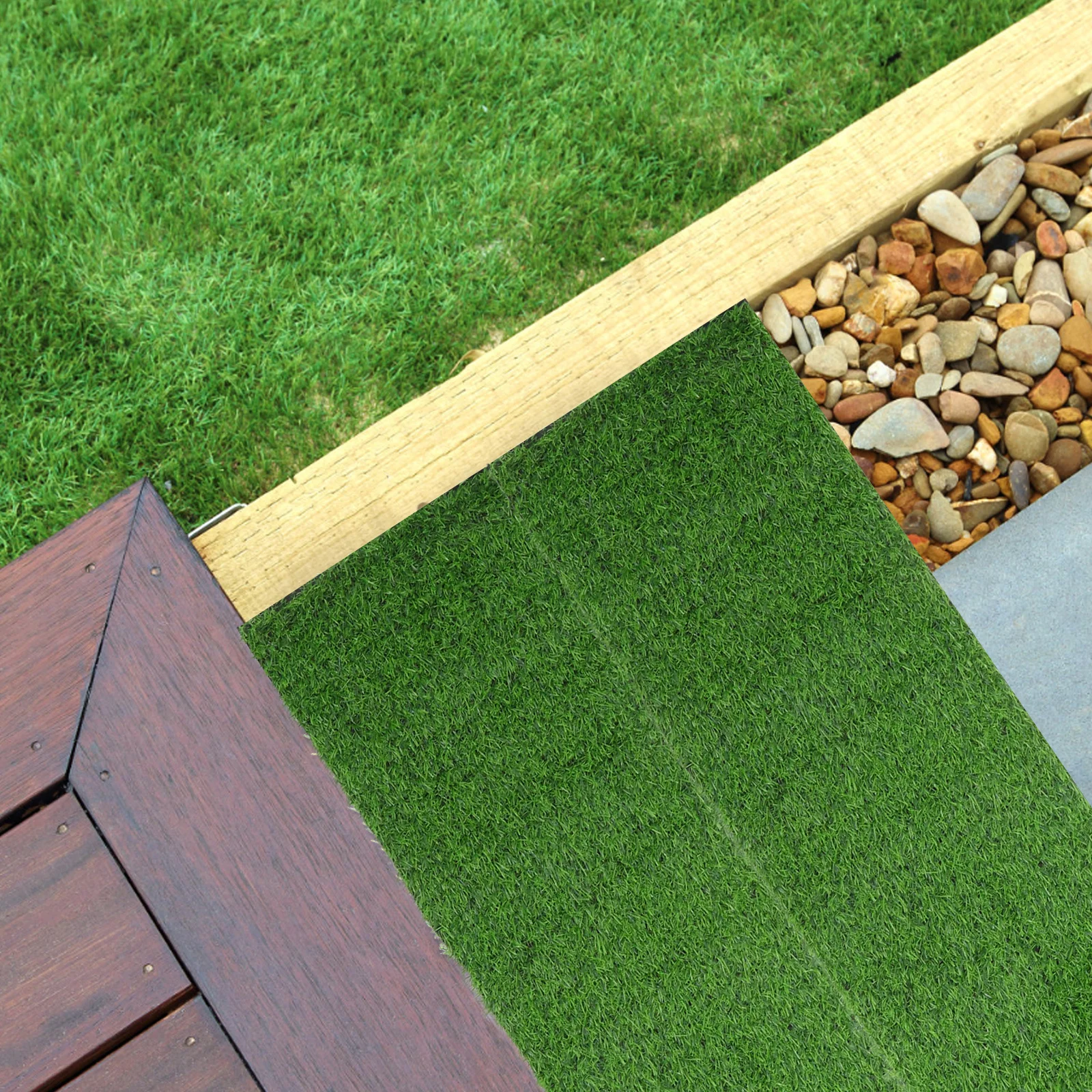 

Artificial Grass Turf Rug Green Synthetic Carpet Indoor Outdoor Cuttable Fake Grass Mat for Patio Deck Balcony Camping Boat