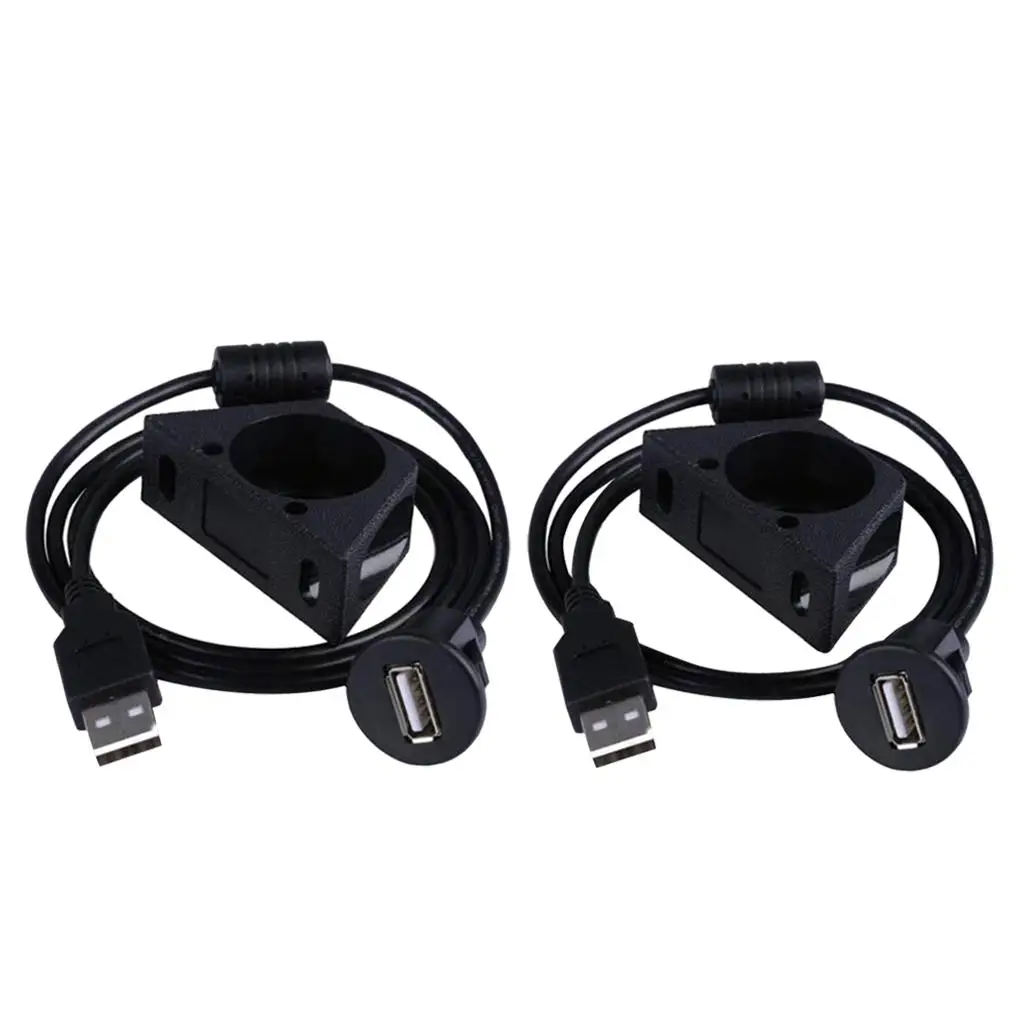 Car Auto Dashboard Mount USB Male to Female Cable PVC Panel Usb Extension Cable for Stereo USB Port