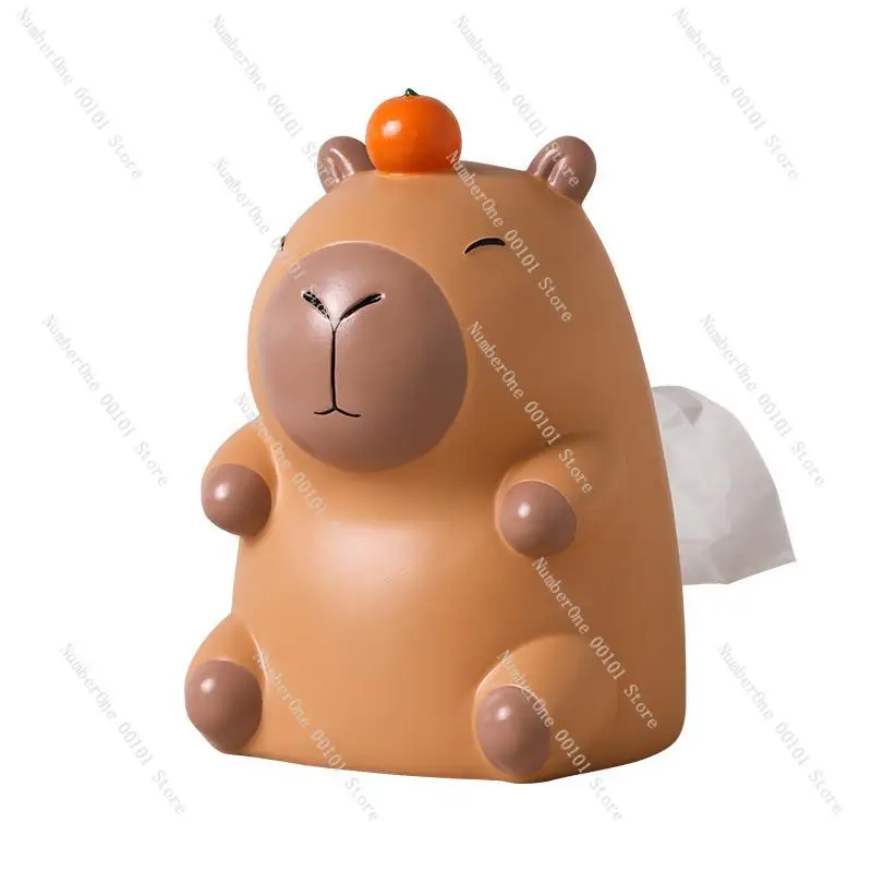 

Cute Capybara Tissue Box Cover, Creative Cartoon Paper Holder Luxury Desktop Decor for Living Room, Trendy Home Accessories Gift