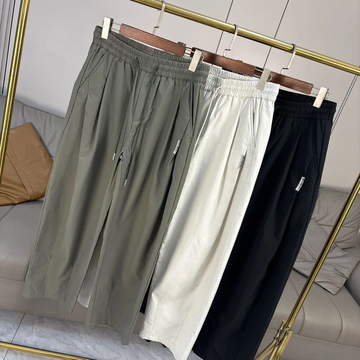 

Американские повседневные прямые брюки, свободные широкие длинные брюки для мужчин, модные однотонные брюки, весна-осень