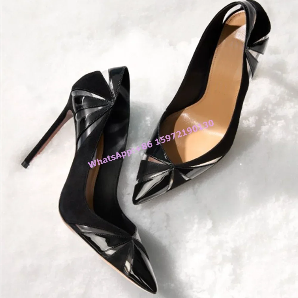 Black Transport Patchwork Pumps Pointy Toe Thin Heels Mixed Color Sexy Ladies Shoes Summer Unique Design Stiletto Shoes 2025