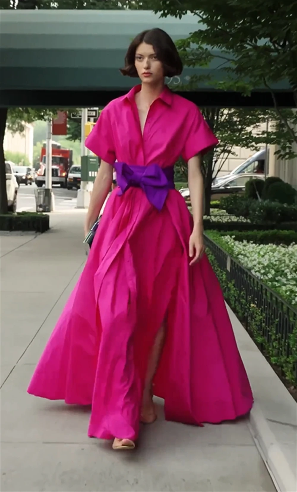 Customized Prom Dresses Fashion V-neck Ball Gown Celebrity  Bows Fold S Occasion Evening   luxury evening dresses for women 2023