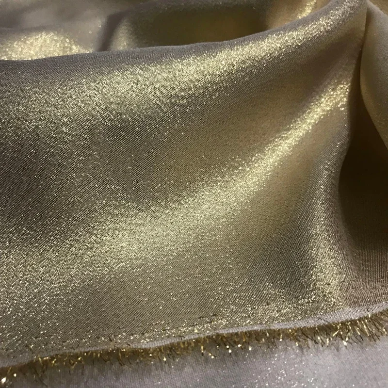 Gold Cloth Silver Fabric Non Elastic Shiny Yarn Dyed for Handbags Weddings Stage Costumes Handicrafts Diy Sewing By The Meter