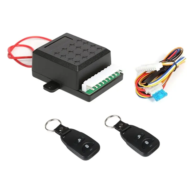 AB61-Keyless Entry Auto Locking Car Door Lock 12V With 2 Remote Control Universal Auto Remote Switch Kit