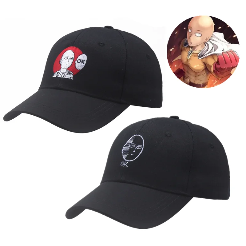 One Punch Man czapka bejsbolówka Anime Saitama haftowana regulowana Unisex kreskówka OK czapka kapelusz na zewnątrz imprezę