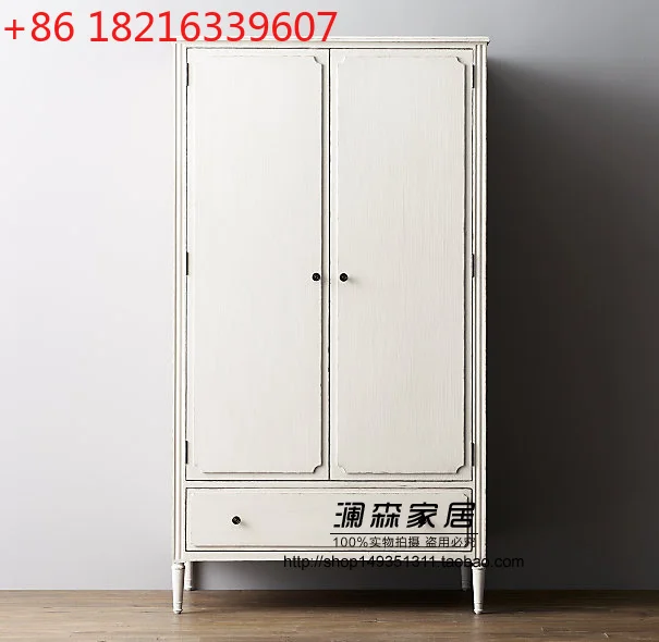 

Европейская французская ретро-мебель в американском сельском пасторальном стиле с двойной дверью из массива дерева