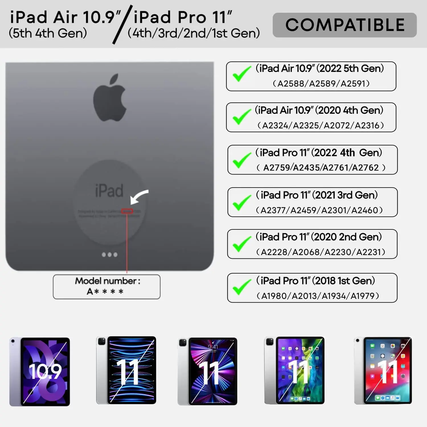 Goojodoq คีย์บอร์ดมายากลสำหรับ iPad Pro 11นิ้ว4th/3rd/2ND/คีย์บอร์ดบลูทูธ1st 6 11 2024 Air4 Air 5