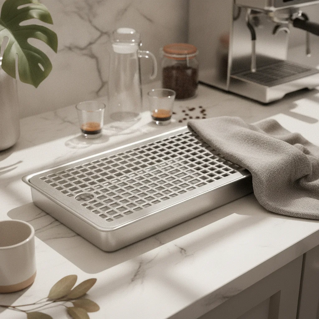 

Grid-Top Tray Smooth Lustrous Finish Perforated Stainless Steel Tray