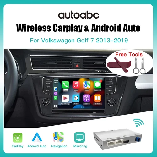 Carplay inalámbrico Android Auto para Volkswagen Golf 7 con sistema MIBI accesorio Multimedia enlace de espejo cámaras compatibles con AirPlay