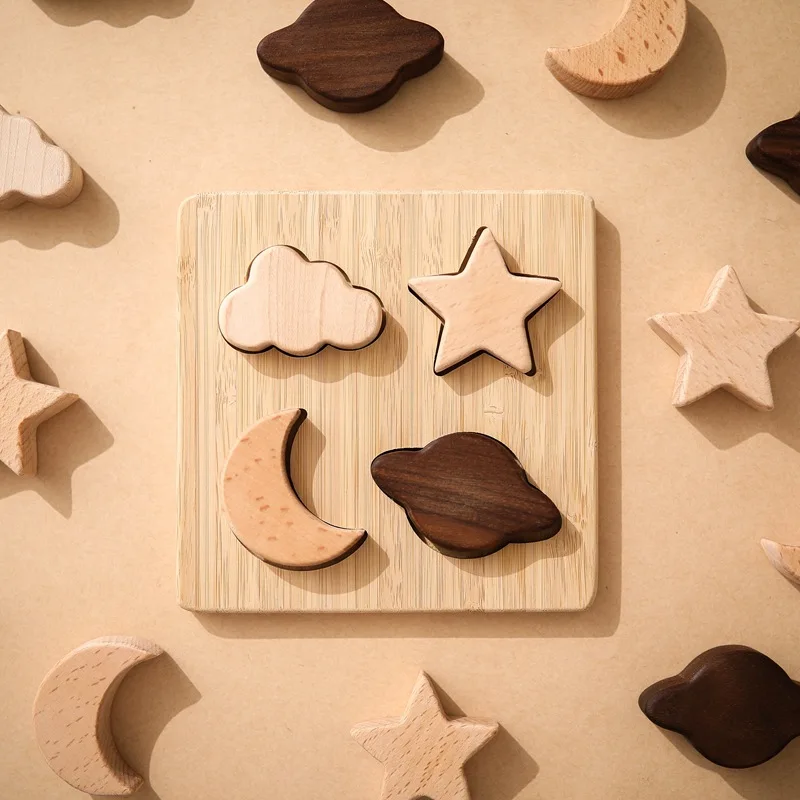 

Beech wood block wooden toy Montessori toy children's educational game educational toy customization