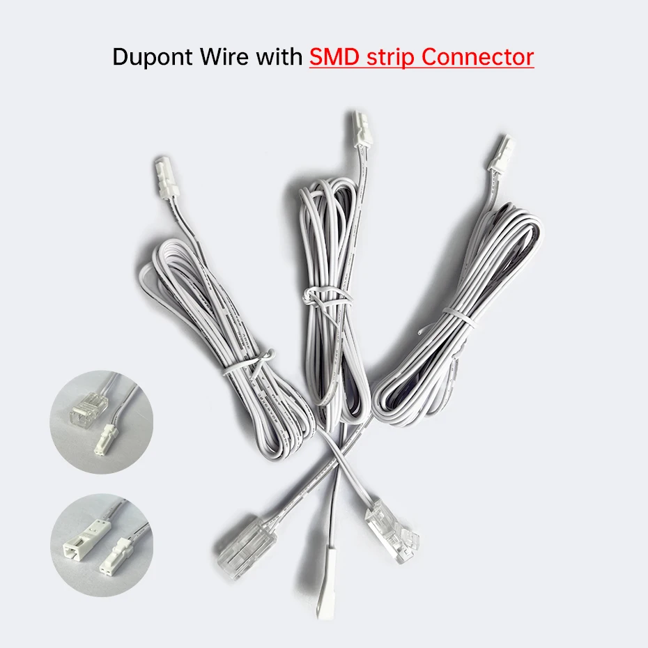 1Pcs 3Pcs 5Pcs Dupont Wire 2m 2Pin 8mm 10mm Male Female Connection for DIY Cabinet Wardrobe 2835 SMD 12V/24V LED Light Strips