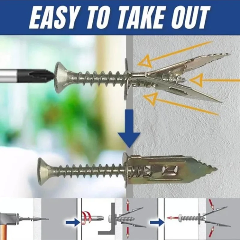 Self Drilling Anchors With Screws Carbon Steel Expansion Screws Set Self Drilling Anchors Screws For Gypsum Board