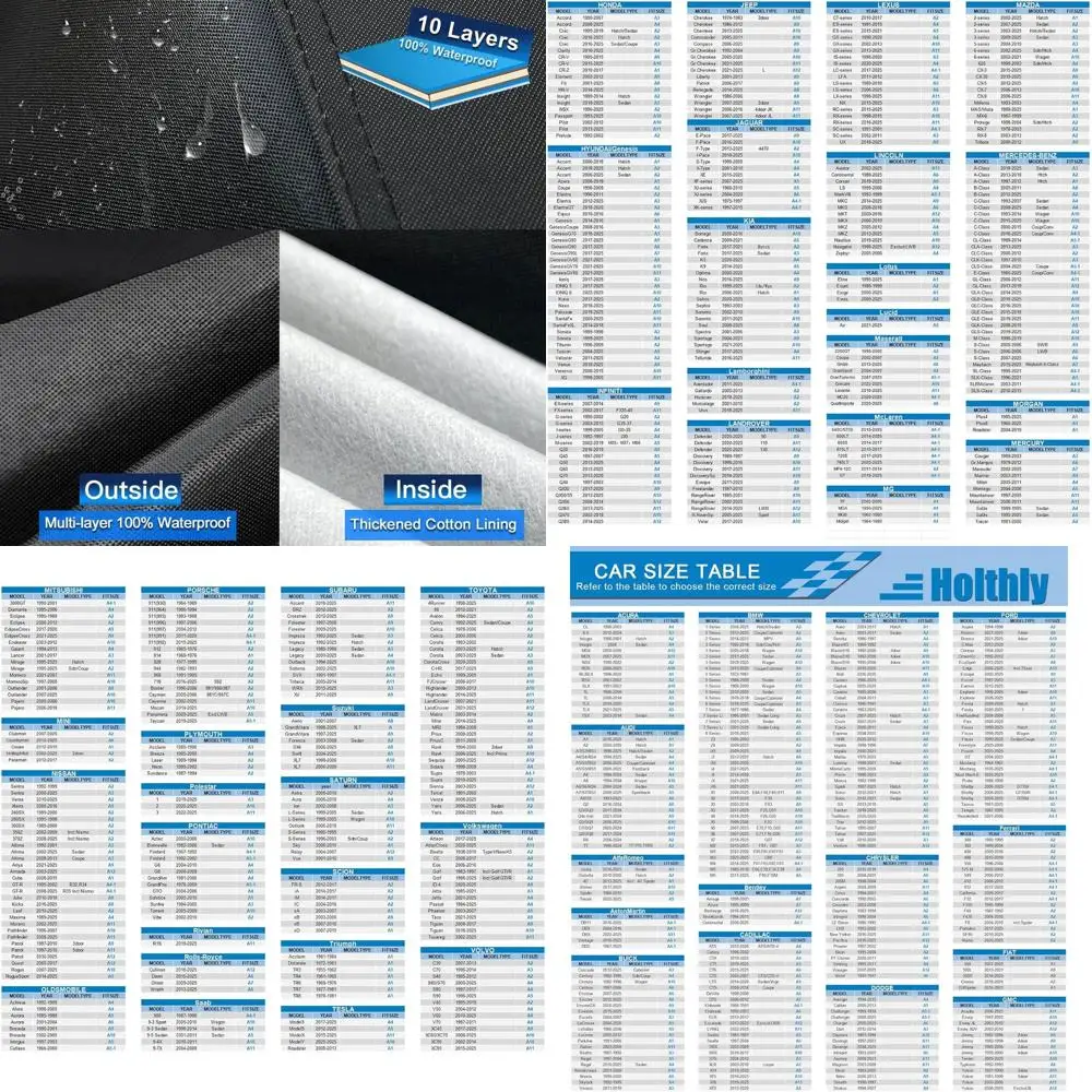 

Универсальный водонепроницаемый чехол для внедорожника на 10 слоев, защита от дождя, снега, УФ-излучения и пыли в любую погоду