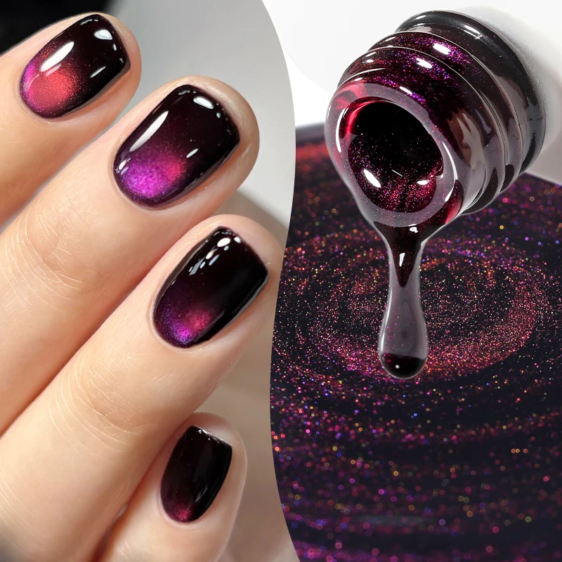 BORN PRETTY 10ml Mocha Rose Cat Magnetic Gel Polish Purple Glass Bead Pomegranate Red Raspberry Ultra Shine Soak Off UV Varnish