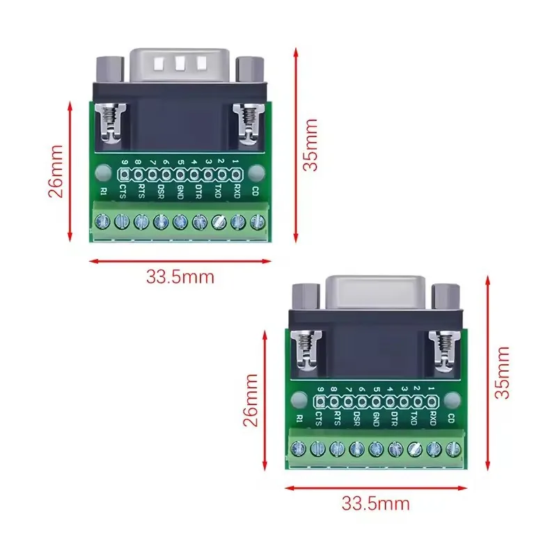 DB9 Connector Connector 9 Pin 9 Hole RS232 RS485 Converter Board