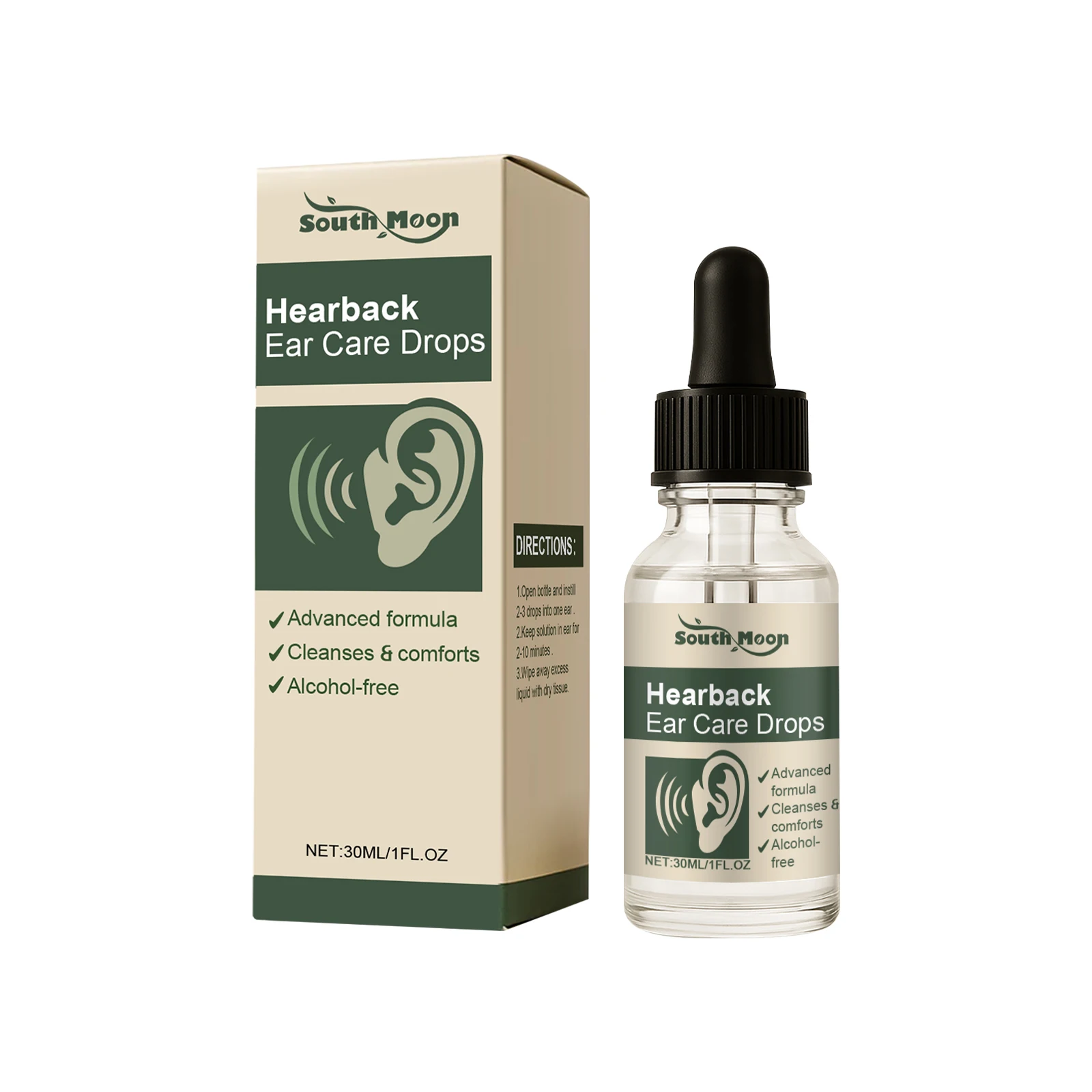 South Moon Ear Care Drops Ear Canal Conditioning Liquid Relieve Ear Pain Inflammation Prevent Infection Reduce Tinnitus Ringing