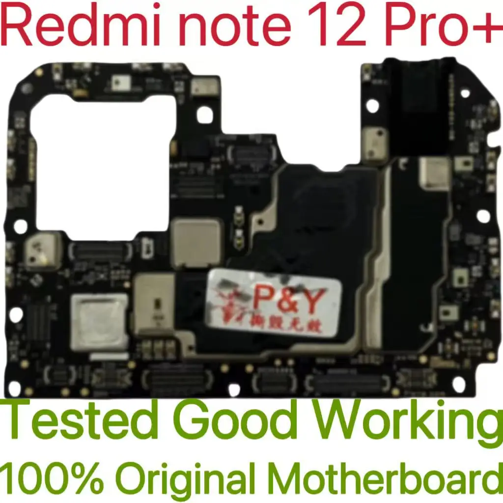 Original Unlocked Main Board For Redmi note 12 Pro+ Mainboard Motherboard Unlocked With Chips Circuits Flex Cable