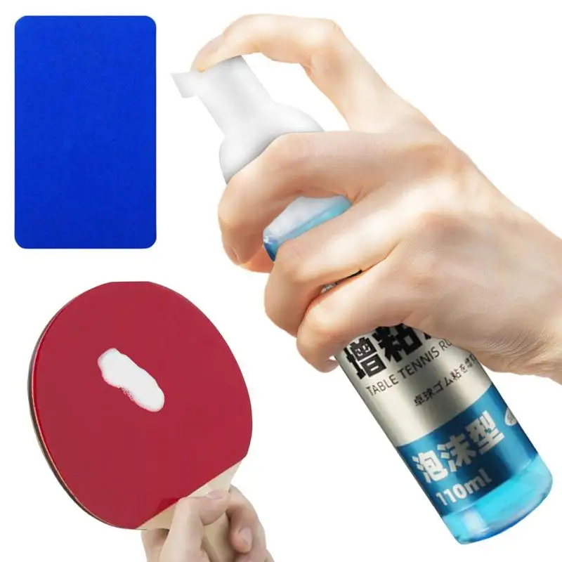 110ml Table Tennis Rubber Cleaner Foam Rubber Care Cleaning Spray Table Tennis Care Accessories With Sponge