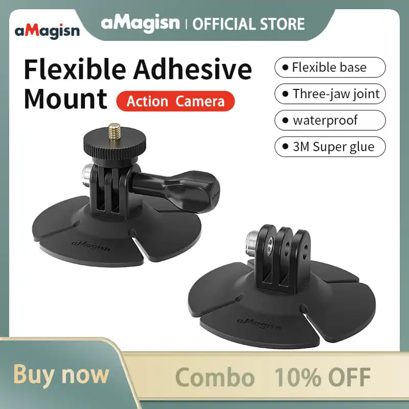 

aMagisn Flexible Adhesive Mount for Insta360/DJI Osmo/GoPro Hero Action Camera Motorcycle Helmet Base Accessories