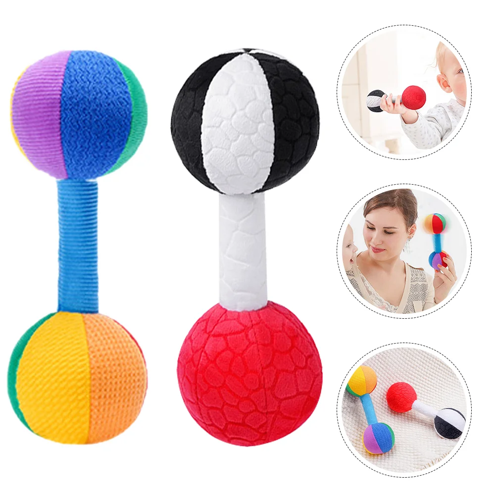 

2 Pcs Baby Training Toys Grip Plaything Soothing Portable for Toddlers Dumbbell Stuffed Small Infant Supple