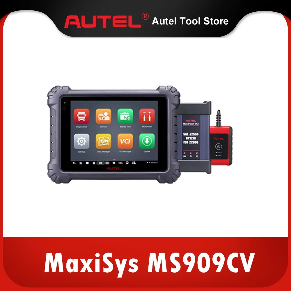 Autel Maxisys MS909CV Heavy Duty & Commercial Diagnostic Tool Auto Scanner with J2534 ECU Programming