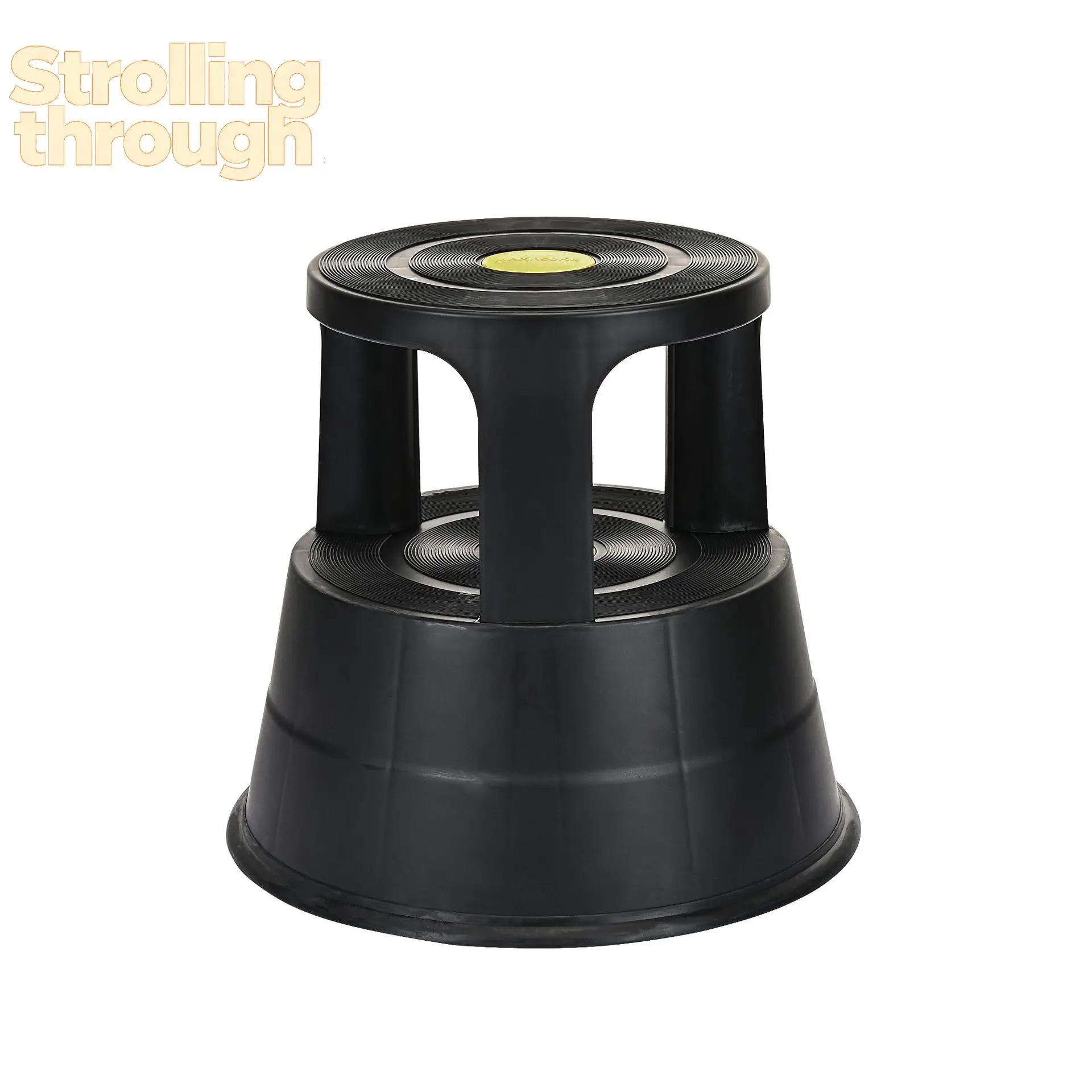 

Plastic Universal Wheel Stool Household High Stool Library Foot Ladder Stool Multifunctional Movable Retractable Round