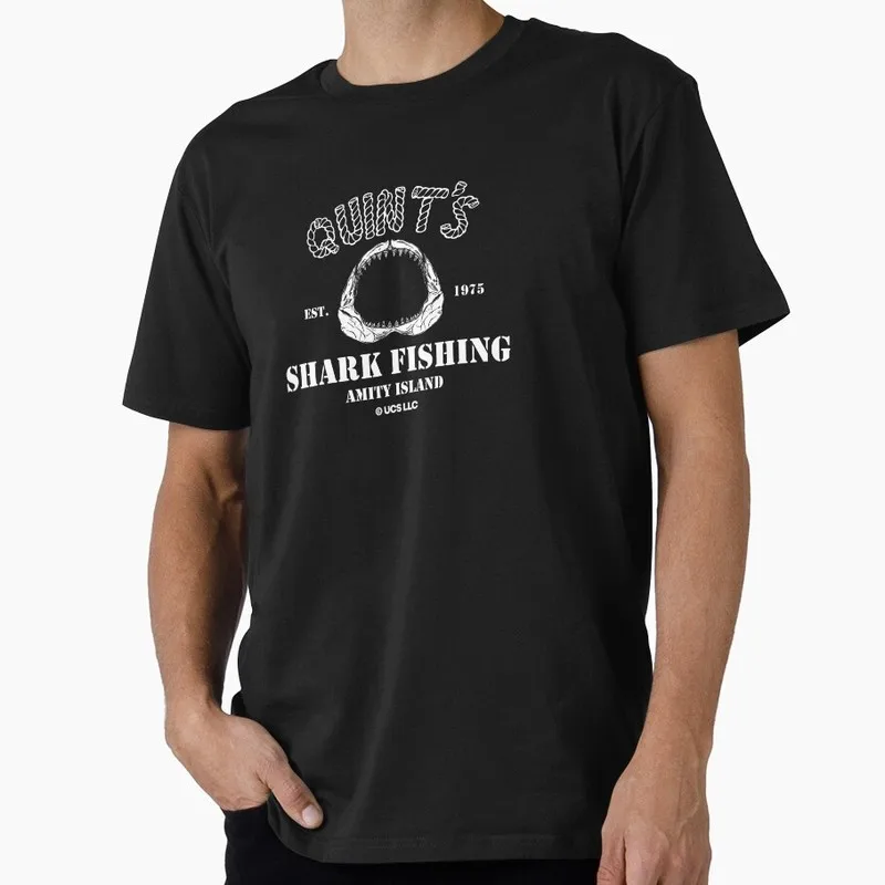 Jaws movie Quint's shark fishing Unisex T Shirt Retro Amity Island Great White Shark Graphic Tops Short Sleeve Streetwear Tees