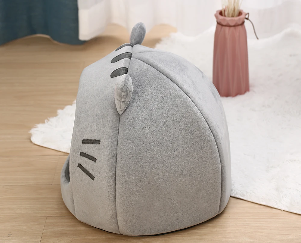 Super Katze Bett Warme Haustier Haus Kätzchen Höhle Kissen Katze Haus Warme Schlafen Hund Korb Zelt Kleine Hund Matte Liefert Bett Für Katzen – Detail 7