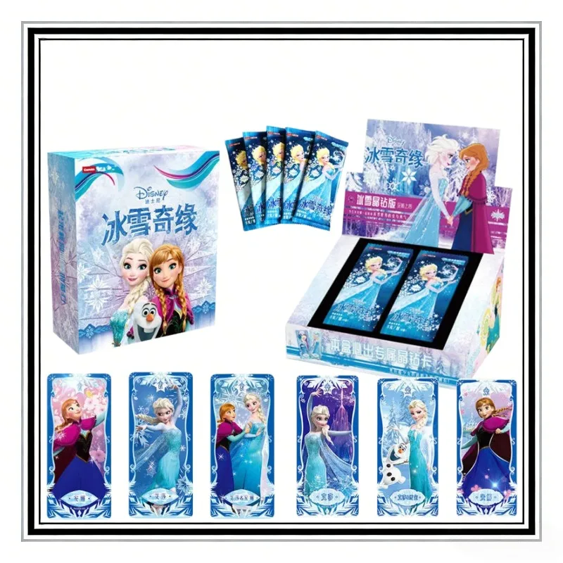 KAYOU  Disney Frozen Collection Cards Movie Anime Peripherals SSR Elsa Olaf Anna Flash Cards Girls Toys Children's Gifts