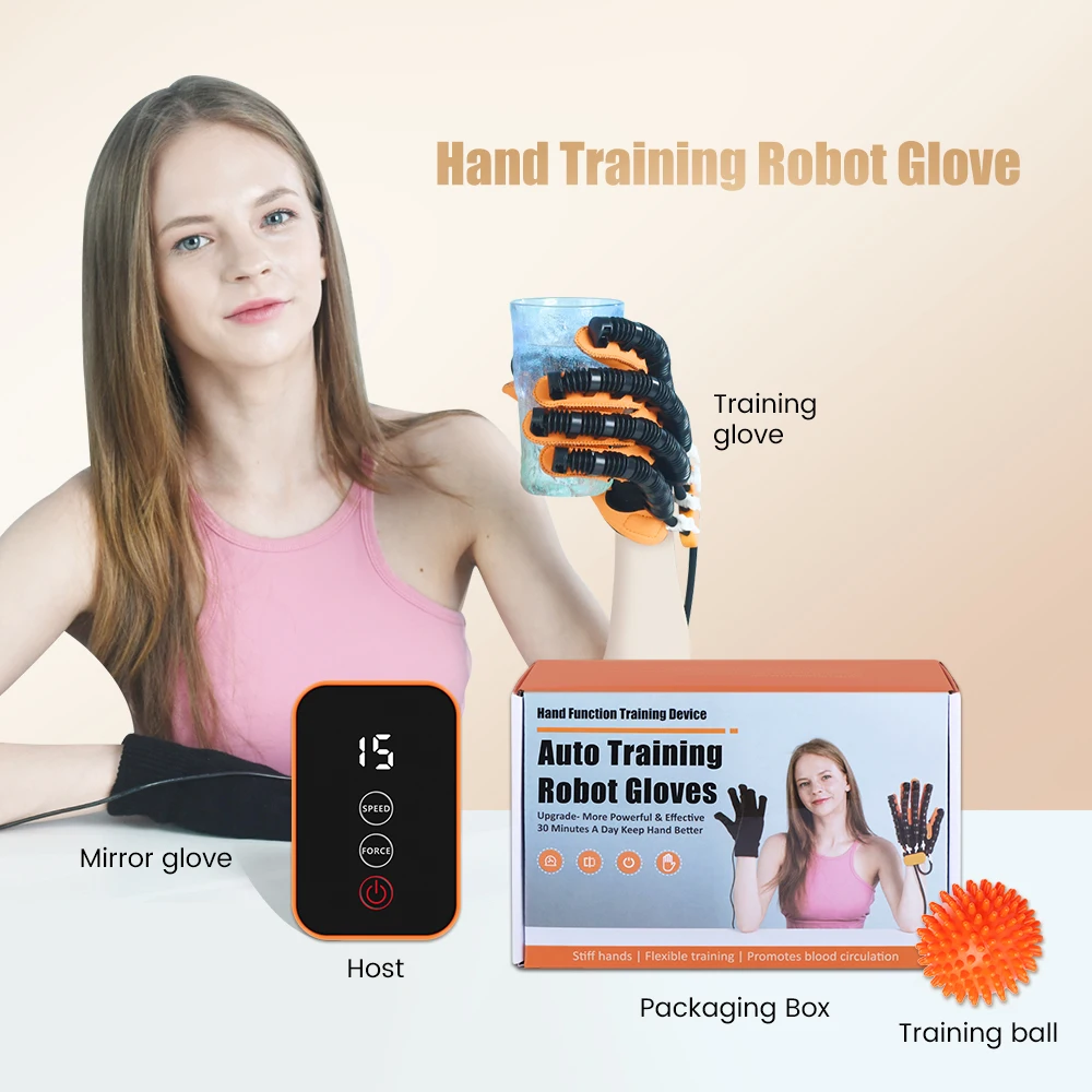

Rehabilitation Robot Gloves Finger Exercise Stroke Hand Brace Hemiplegia Recovery Splint Hand Glove Mobility Training Equipment