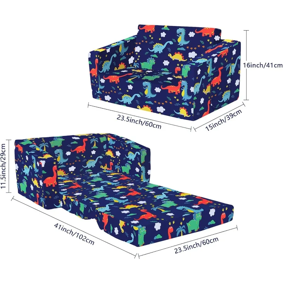 Divano convertibile pieghevole 2 in 1 per lettino per bambino Comodo arredamento multifunzionale per camera da letto e sala giochi Blu D