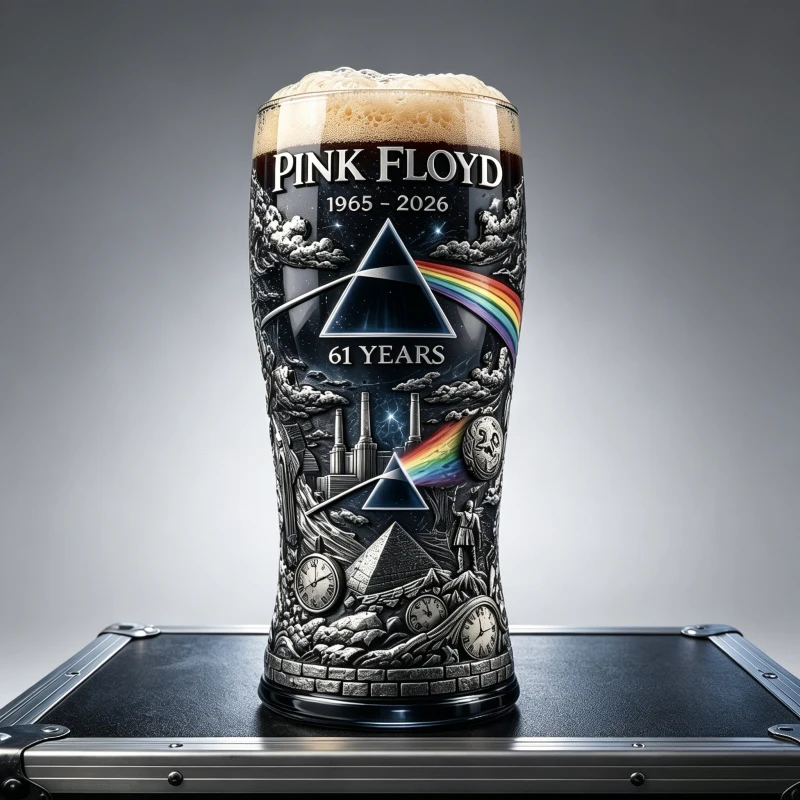 Pink Floyd Pink Floyd 61st Anniversary Embossed Beer Mug, Music Fan Collection Gift Household Beer Mug