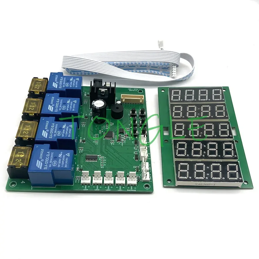 JY-215 Relay Time Control PCB for Car Wash Machine, Built-in Counter, 4 Channel Timer Board for Arcade Bill Coin Receiver