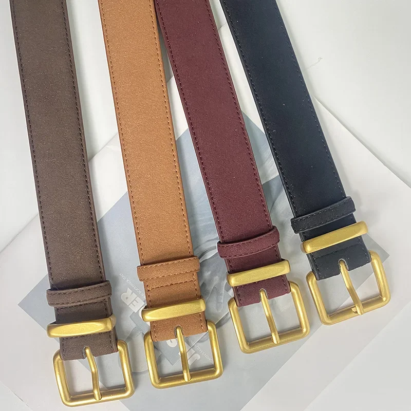 

Two Layer Cowhide Suede Women's Belt Cowhide Casual Jeans Decoration Needle Buckle Women's Belt