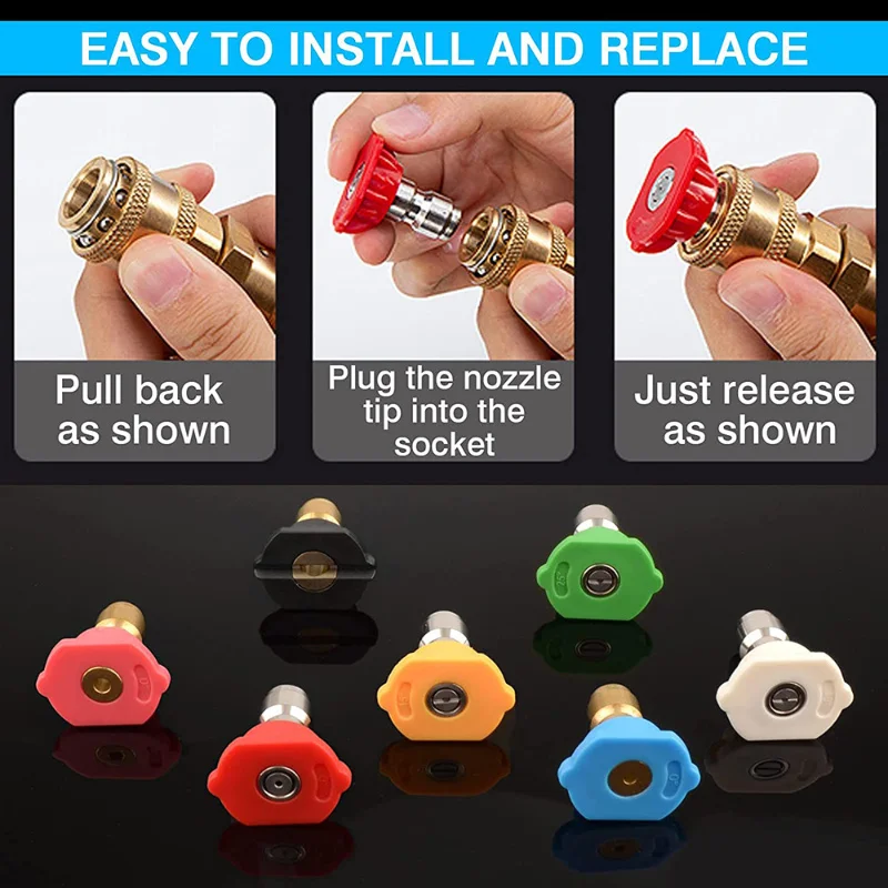 Aperture 2.5mm High-pressure Cleaning Machine Nozzle Kit with Nozzle and Bracket High pressure quick connect water gun image 6