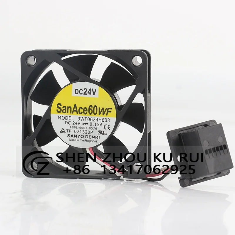 

Case fan Sanyo 9WF0624H603 6020 DC24V 0.15A A90L-0001-0576 Fanuc cooling fan
