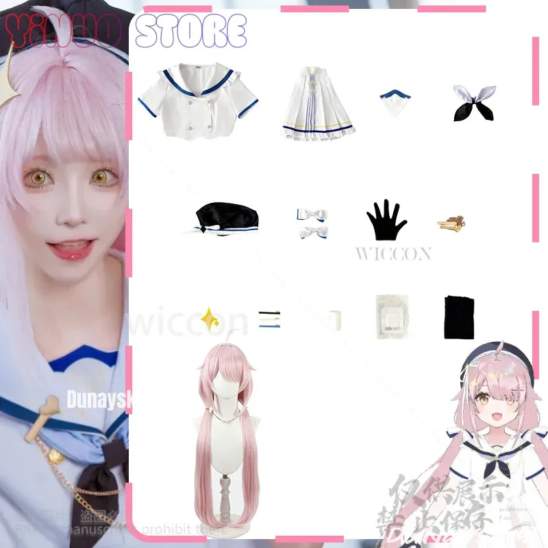

Cosa@YouTube Vtuber Cosplay Taffy Anime Costume Japanese Jk Idol Sailor Uniform Dress Lolita Pink Wigs Jirai Kei Cosplay Cosa@