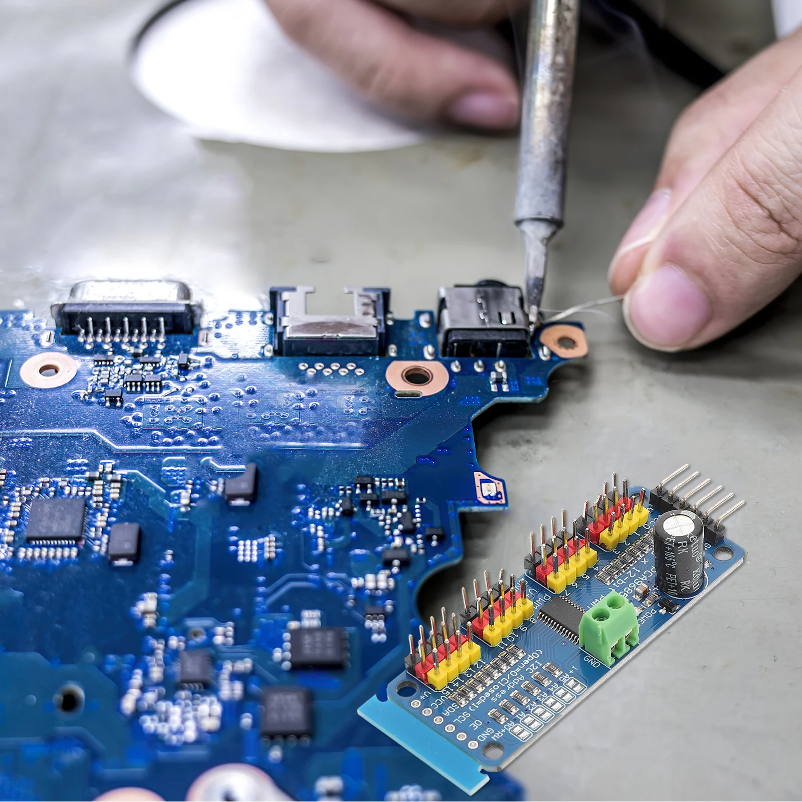 

PCA9685 Servo Driver Board 16 Channel PWM Controller Module for Robotics Motor Control DIY Projects Tools Accessories