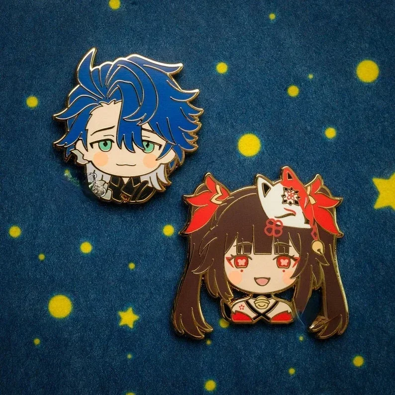 HSR Sampo and Sparkle the Masked Fools Honkai Star Rail   Enamel Pin